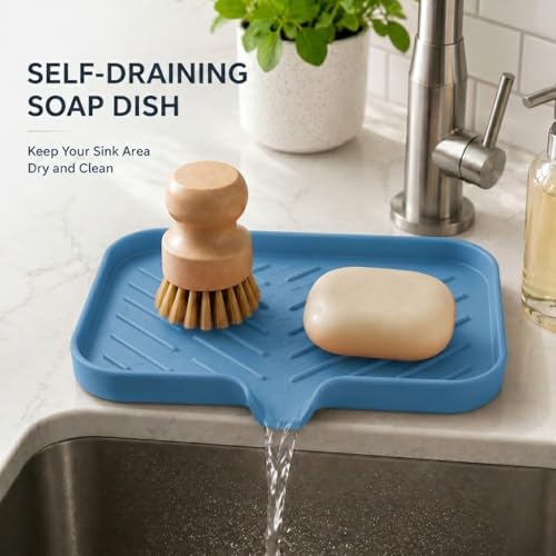 Silicone Soap Dish with Drain Spout