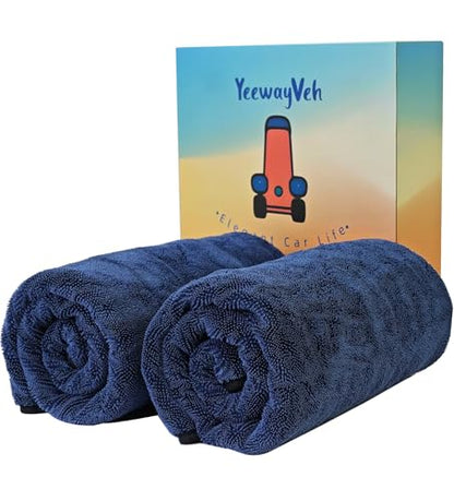 2-Pack Long-Reach Pro Drying Towels, 48"x32" Extra Large, Blue (2 Count)