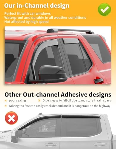in Channel Window Visors Rain Guards for Toyota 4Runner 2025 (4 Count)