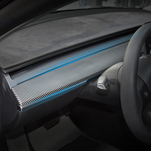 Dashboard Cover Wrap and Front Door Inner Armrest Panel Cover Trim Compatible with Tesla Model 3 2021