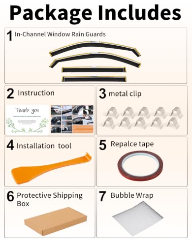 Window Visors Rain Guards for Toyota Grand Highlander 2024 (4 Count)