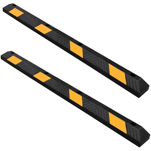2 Pack 72" Rubber Parking Curbs with Bolts
