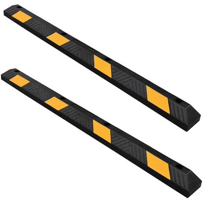 2 Pack 72" Rubber Parking Curbs with Bolts