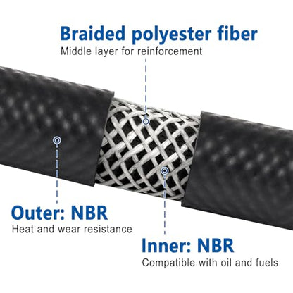 Rubber Fuel Hose Line Push Lock 3 (10 Foot)