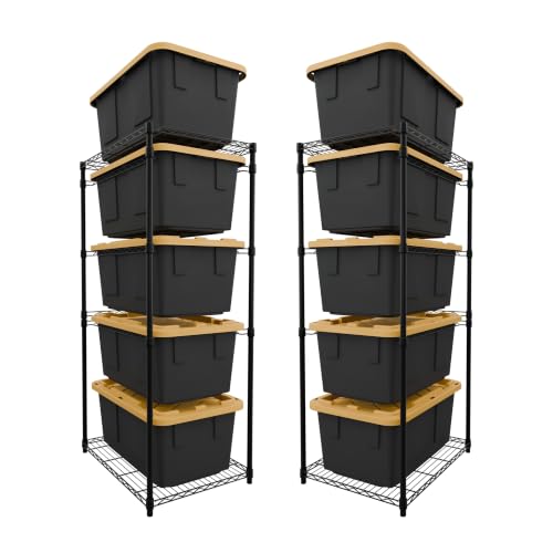 5 Tier Steel Tote Rack for 27 Gallon Bins (2 Count)