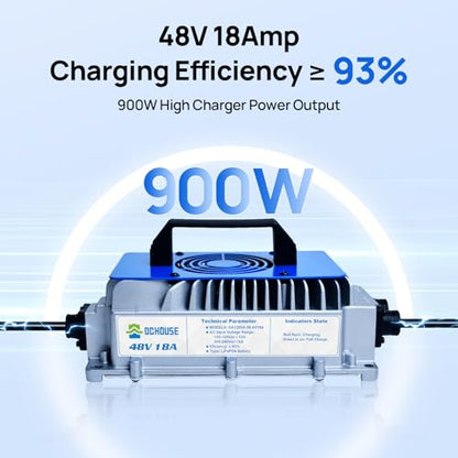 48V 18A Lithium Charger ≥93% Efficiency for Golf Cart Batteries