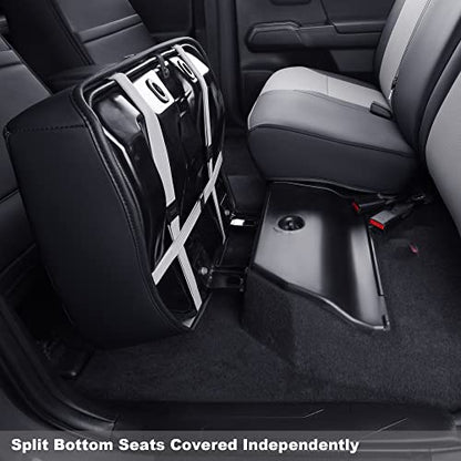 Tacoma Custom Fit Seat Covers for 2024 2025 Tacoma Crew Cab with Faux Leather (5 Count)