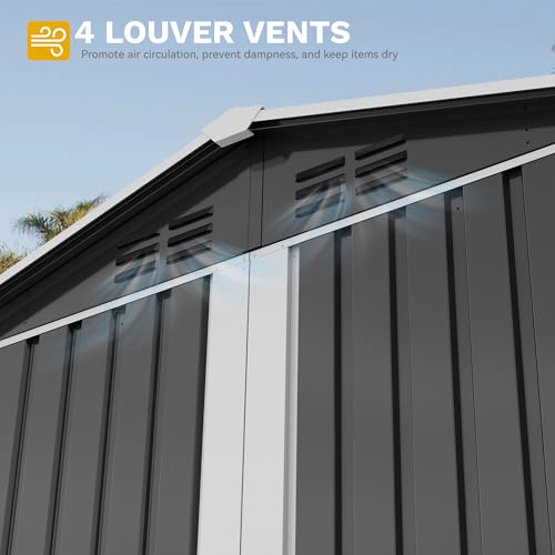 6x4ft Metal Outdoor Storage Shed with Window