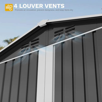 6x4ft Metal Outdoor Storage Shed with Window