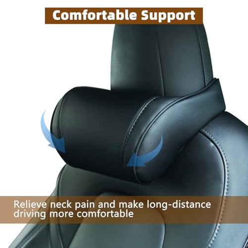Car Neck Pillow for Driving Memory Foam Headrest Black (17.637 Ounce)