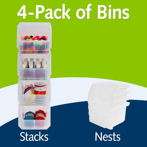 Medium Tall Stackable Plastic Storage Bins