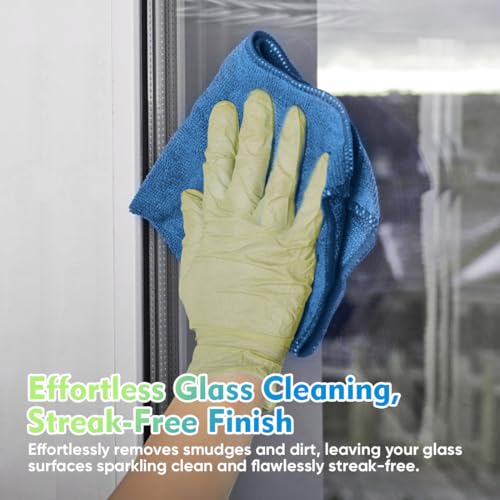 Lake Green Microfiber Cleaning Cloth 12 Pack 12.5 x 12.5 inch Microfiber Towels for Cars Ultra Absorbent Car Washing Cloth Lint Free Streak Free Cleaning Rags for Car (12 Count)