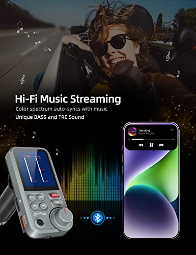 Big Screen & Strong Mic Bluetooth Car Adapter FM Transmitter