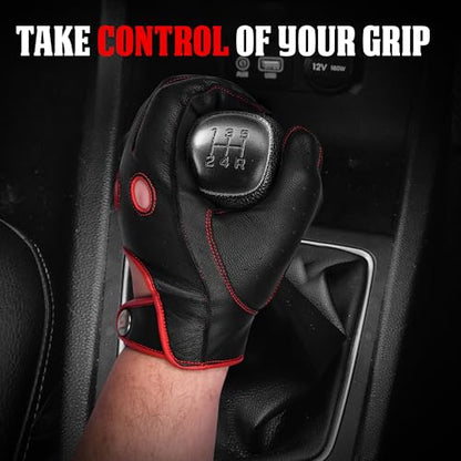 Leather Motorcycle Motorbike Knuckle Protection Powersports Gloves