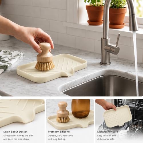 Silicone Soap Dish with Drain Spout