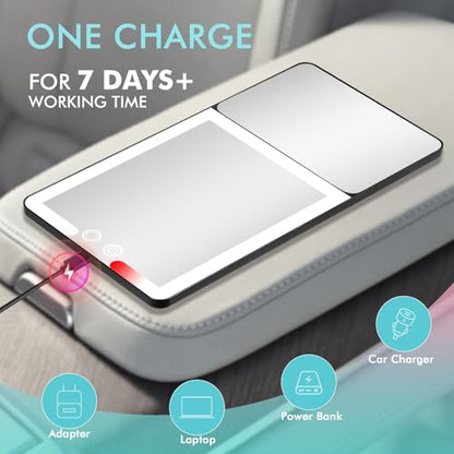 2pcs Car Sun Visor Vanity Mirror with Lights & 20X Magnification (2 Count)