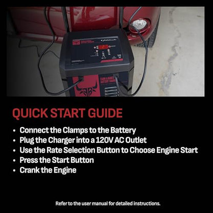 Farm & Ranch Wheeled Automatic 6A Car Battery Charger and 250A Engine Starter