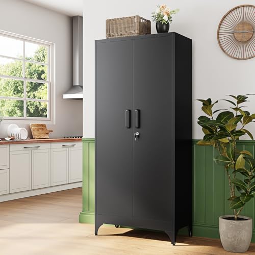 71" H Metal Storage Cabinet with 2 Doors and 4 Shelves