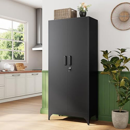71" H Metal Storage Cabinet with 2 Doors and 4 Shelves