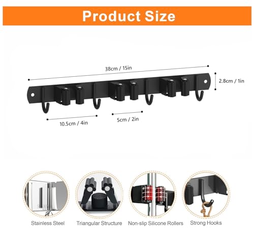 Mop and Broom Holder Wall Mount