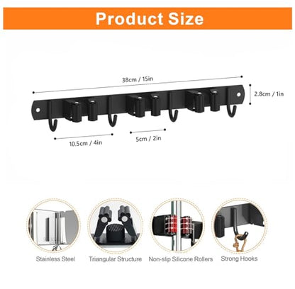Mop and Broom Holder Wall Mount