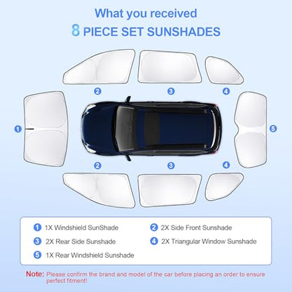 8pcs Car Window Shades for Subaru Outback Wagon 2010 (8 Count)