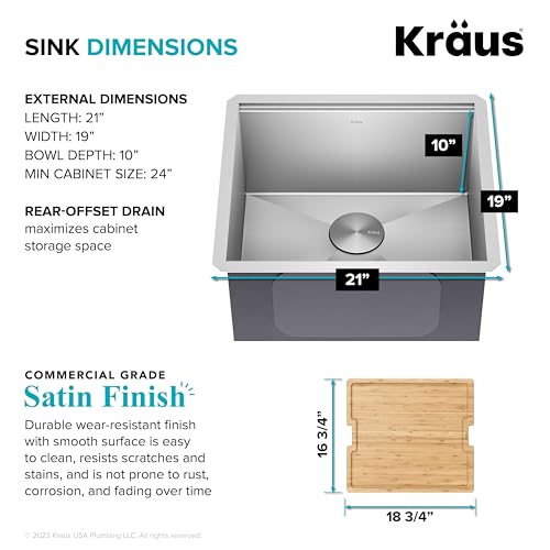 Stainless Steel 21 in Undermount Kitchen Sink KWU111