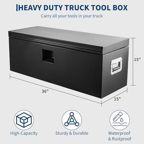 Truck Bed Toolbox Truck Tool Box Heavy Duty Steel Storage Cabinet Organizer Chest Jobsite for Pickup