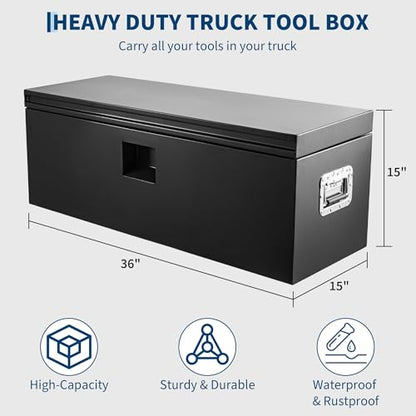 Truck Bed Toolbox Truck Tool Box Heavy Duty Steel Storage Cabinet Organizer Chest Jobsite for Pickup