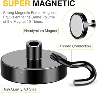 Magnetic Hooks 8pcs 120lbs Cruise Essentials 2026 Magnet Hook Black (8 Count)