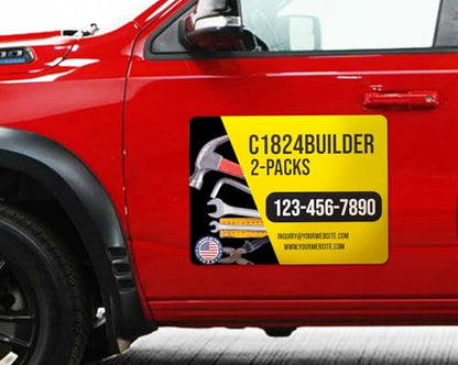 Builder and Contractor Customizable Car Magnets and Decals (2 Count)