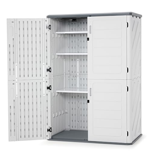 Macrout 50 Cu Ft Outdoor Storage Cabinet with Shelves