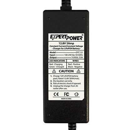 12V 2A Smart Charger for Lithium LiFePO4 Deep Cycle Rechargeable Batteries [UL Listed]