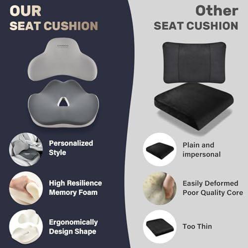 Car Seat Cushion and Lumbar Support Pillow