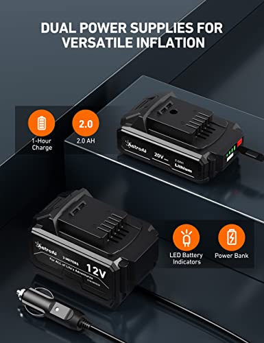 Cordless Tire Inflator Portable Air Compressor 160PSI 12VDC Battery