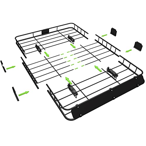 54" x 34" x 6" 200lb Heavy Duty Roof Rack Carrier Basket with Waterproof Bag