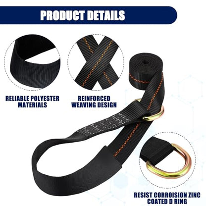 8 Pack Lasso Tow Truck Straps with D Ring 11 (8 Count)