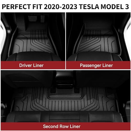 Tesla Model 3 Floor Mats Full Set Custom Fit 2020