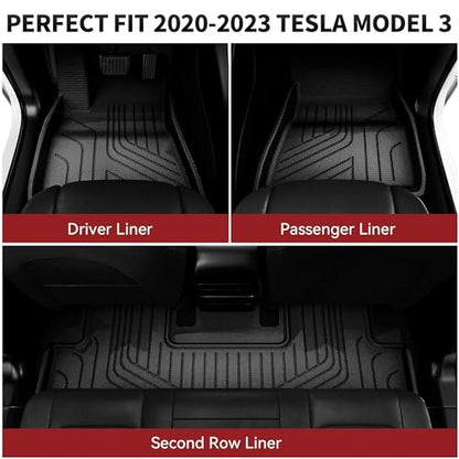 Tesla Model 3 Floor Mats Full Set Custom Fit 2020