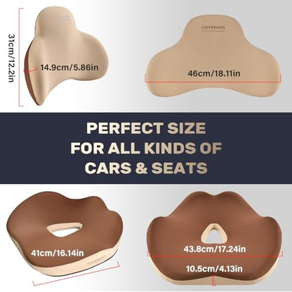 Car Seat Cushion and Lumbar Support Pillow