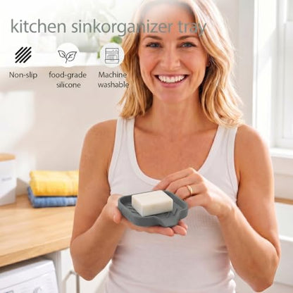 Silicone Soap Dish with Drain Spout
