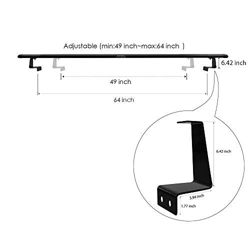 Truck Rack with Two Cross Bars and Four Brackets for Pickup Bed