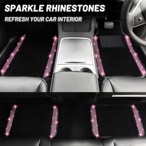 Bling Car Floor Mats Full Set and Steering Wheel Cover