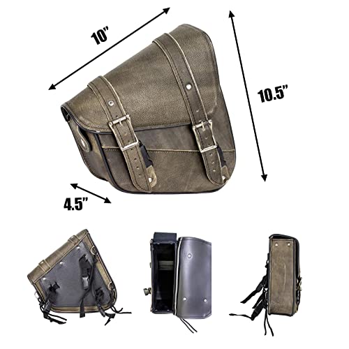 Premium Naked Leather Swing Arm Bag For Motorcycle Left Side Solo Bags Saddle Bags For Softails Choppers