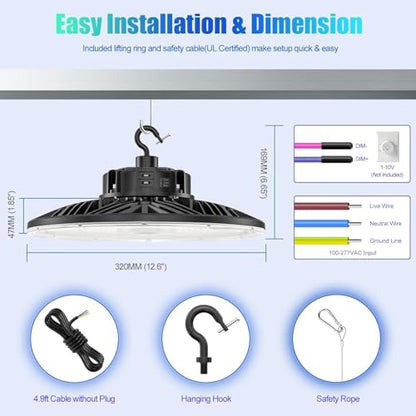 6Pack UFO LED Low Bay Light 5000K 80W 100W 150W 21