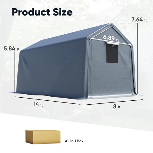 Heavy Duty 8x14FT Carport Shelter with Roll