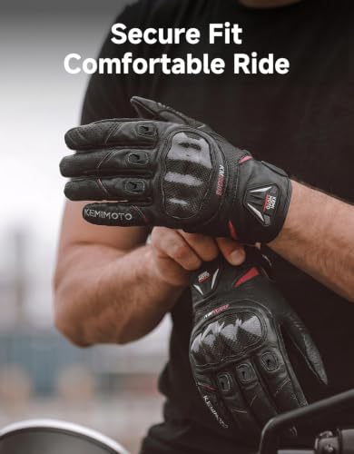 Sheepskin Leather Motorcycle Gloves for Men