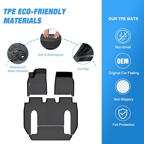 TPE Floor Mats for Tesla Model X 6 Seater