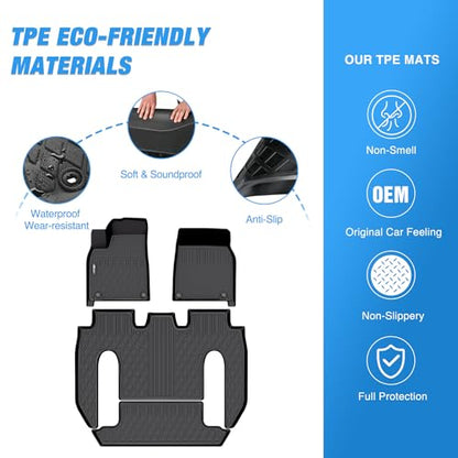 TPE Floor Mats for Tesla Model X 6 Seater
