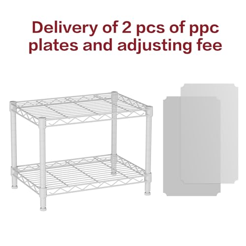 Small Wire 2 Shelves Pantry Metal Shelf Floor Organizer Under Desk